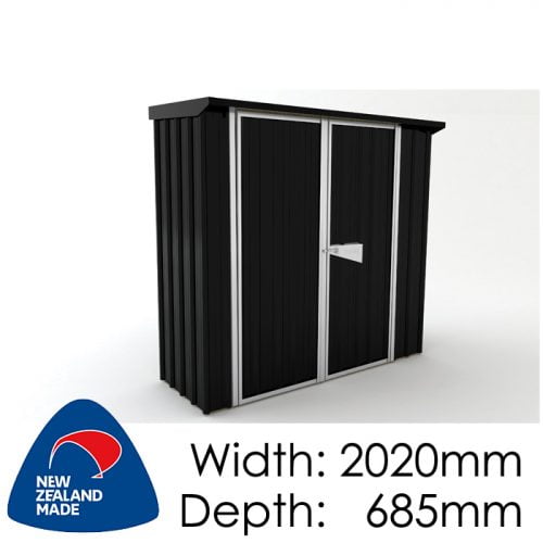 SmartStore Skillion SM2007 2020x685 Ebony Shed available at Gubba Garden Shed