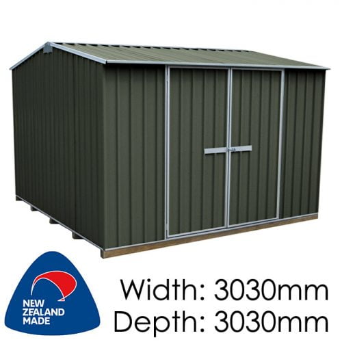 Galvo GVO3030 3030x3030 “Karaka” Coloured Steel Garden Shed available at Gubba Garden Shed