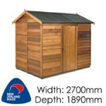 Cedar 2700x1890 Logan Timber Garden Shed available at Gubba Garden Shed